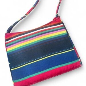 Striped Multicolor Crossbody Bag - Casual Women's Shoulder Bag